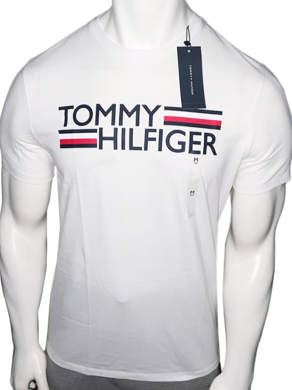 NWT TOMMY HILFIGER MEN'S WHITE CREW NECK SHORT SLEEVE T-SHIRT SIZE M L